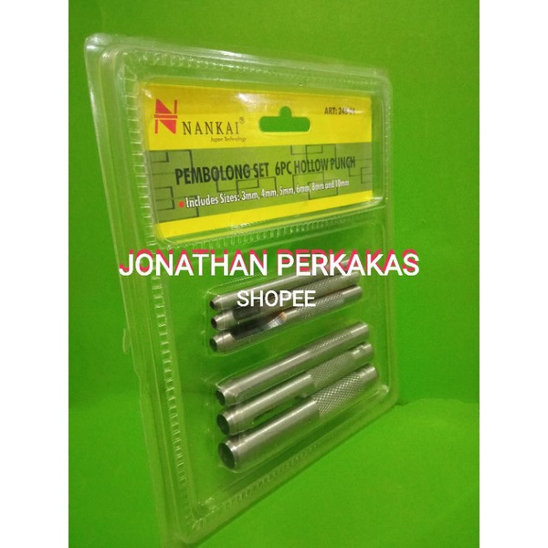 Jual plong set nankai 6pcs hollow puch nankai 6pcs pembolong kulit 6pcs ...