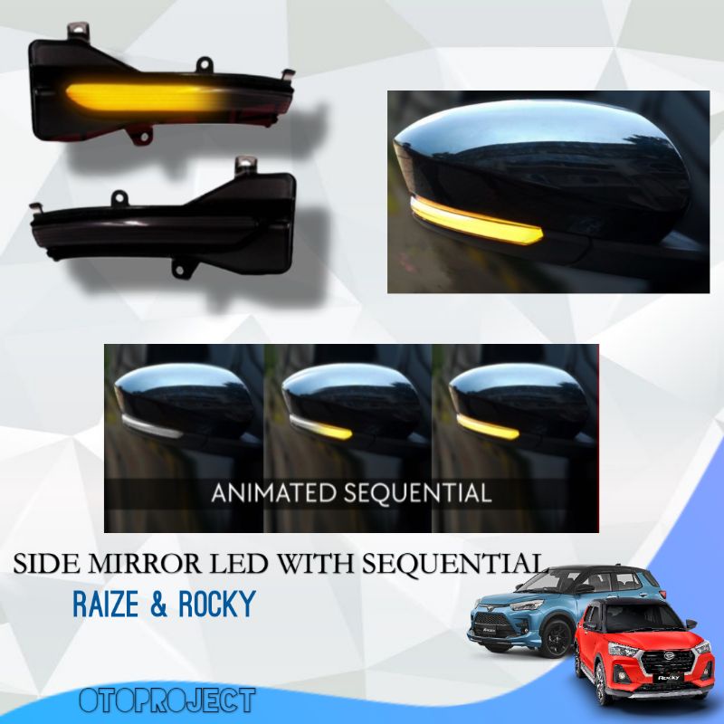 Jual SIDE MIRROR LED WITH SEQUENTIAL MOBIL RAIZE - ROCKY | Shopee Indonesia