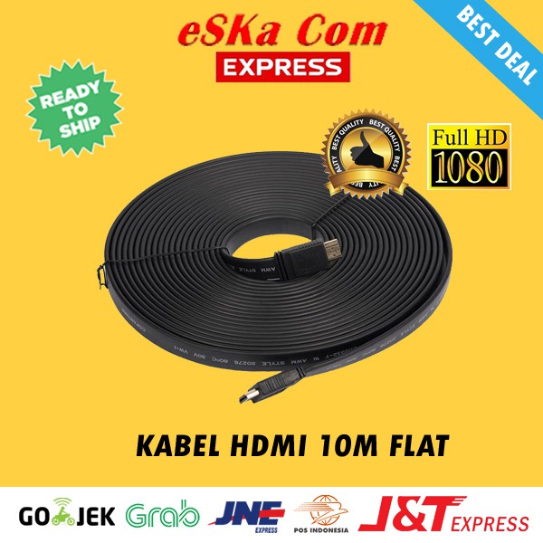 Jual KABEL HDMI 10M FLAT / HDMI 10 M / HDMI 10 METER ( Male-Male ...