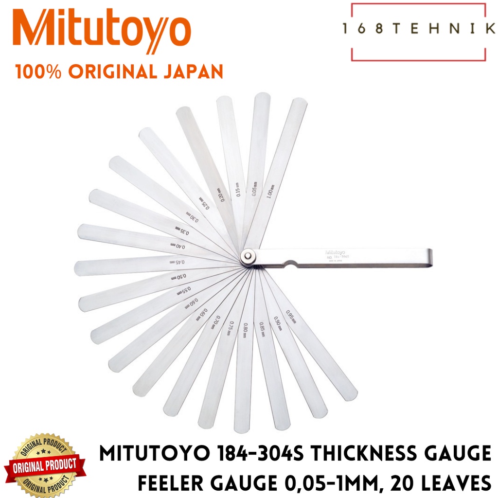Jual MITUTOYO 184304S THICKNESS GAUGE / FEELER GAUGE 0,051mm , 20