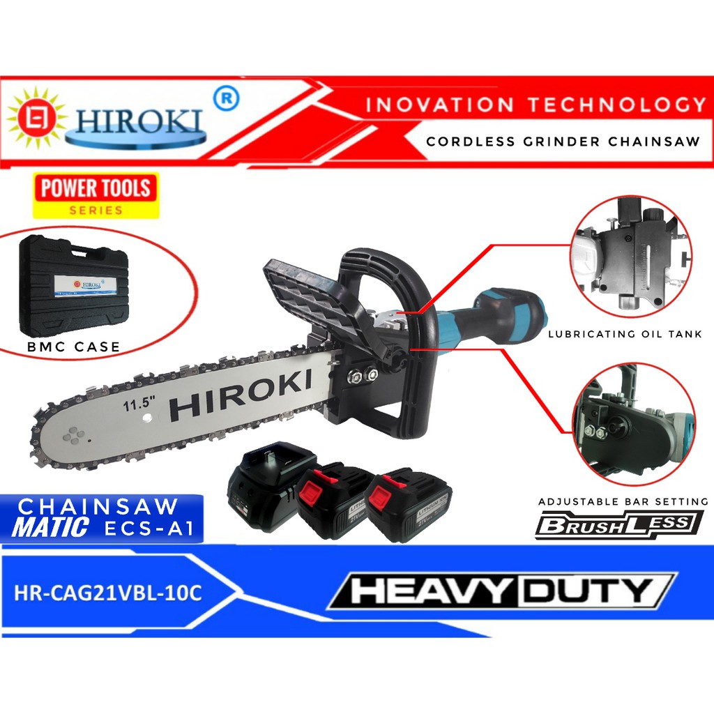 Jual MESIN CORDLESS BATERAI CHAINSAW GERINDA TANGAN HIROKI BRUSHLESS ...