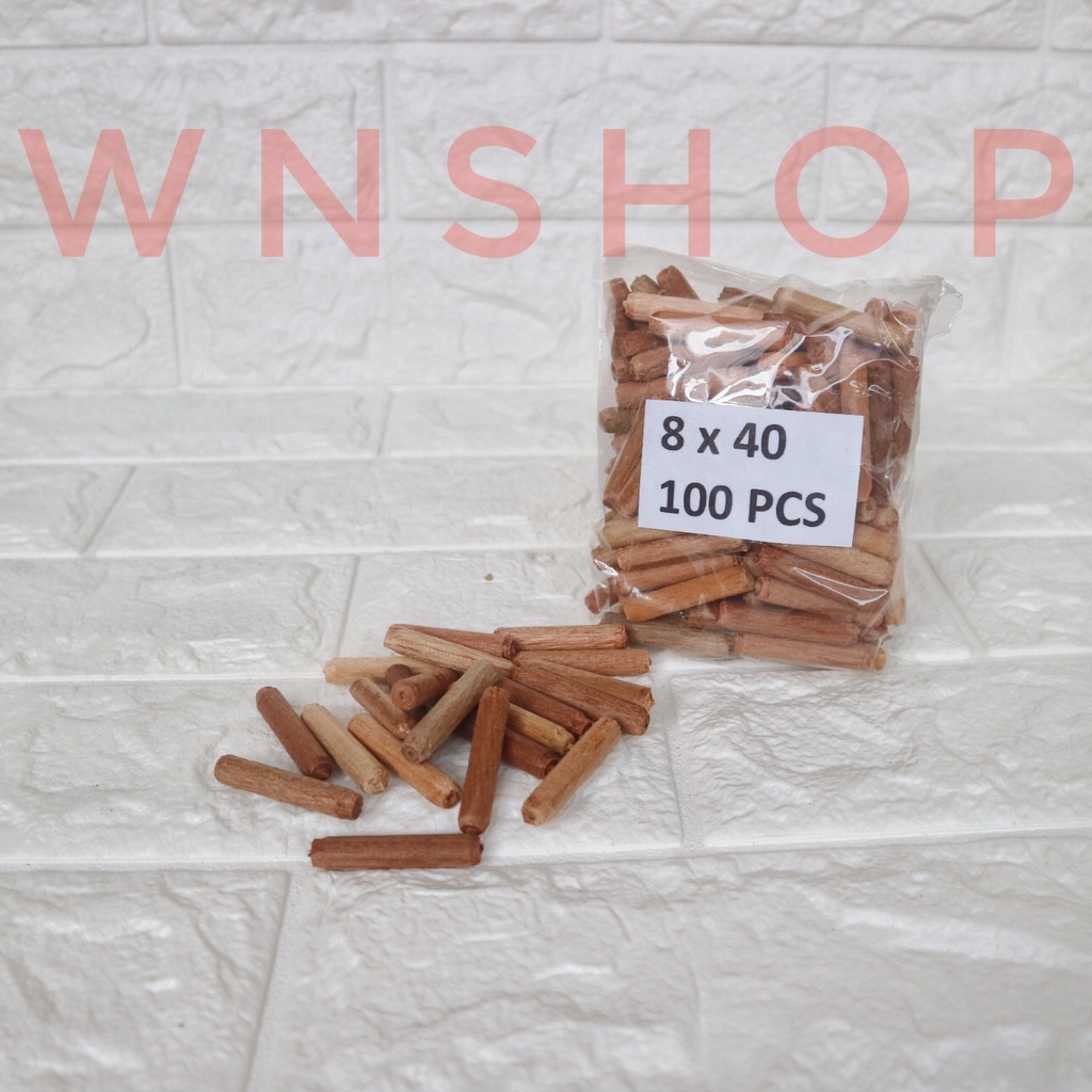Jual Kayu Dowel Ulir 8x40 isi 100 pcs - Dowel Pin Woodworking | Shopee ...