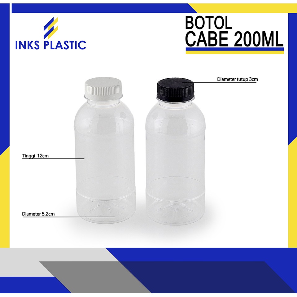 Jual BOTOL CABE 200 ML ( isi 100 pcs ) | Shopee Indonesia