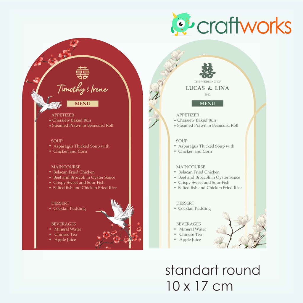 Jual DEKORASI KARTU MENU WEDDING SANGJIT BRIDAL SHOWER | Shopee Indonesia