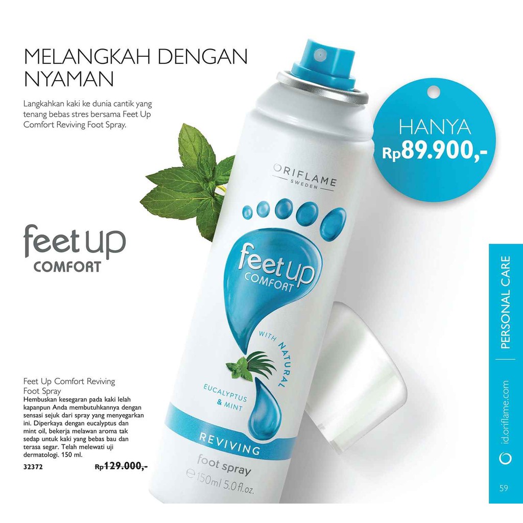 Jual Feet Up Comfort Reviving Foot Spray Oriflame Shopee Indonesia