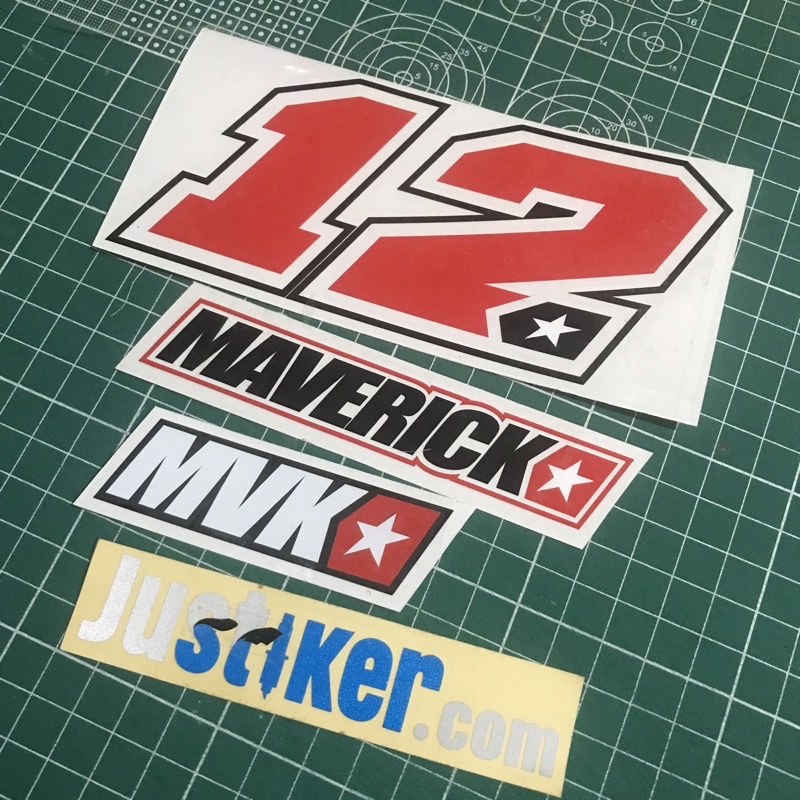 Jual Sticker Nomor Pembalap Yamaha Team Motogp, 12 Maverick Vinales ...