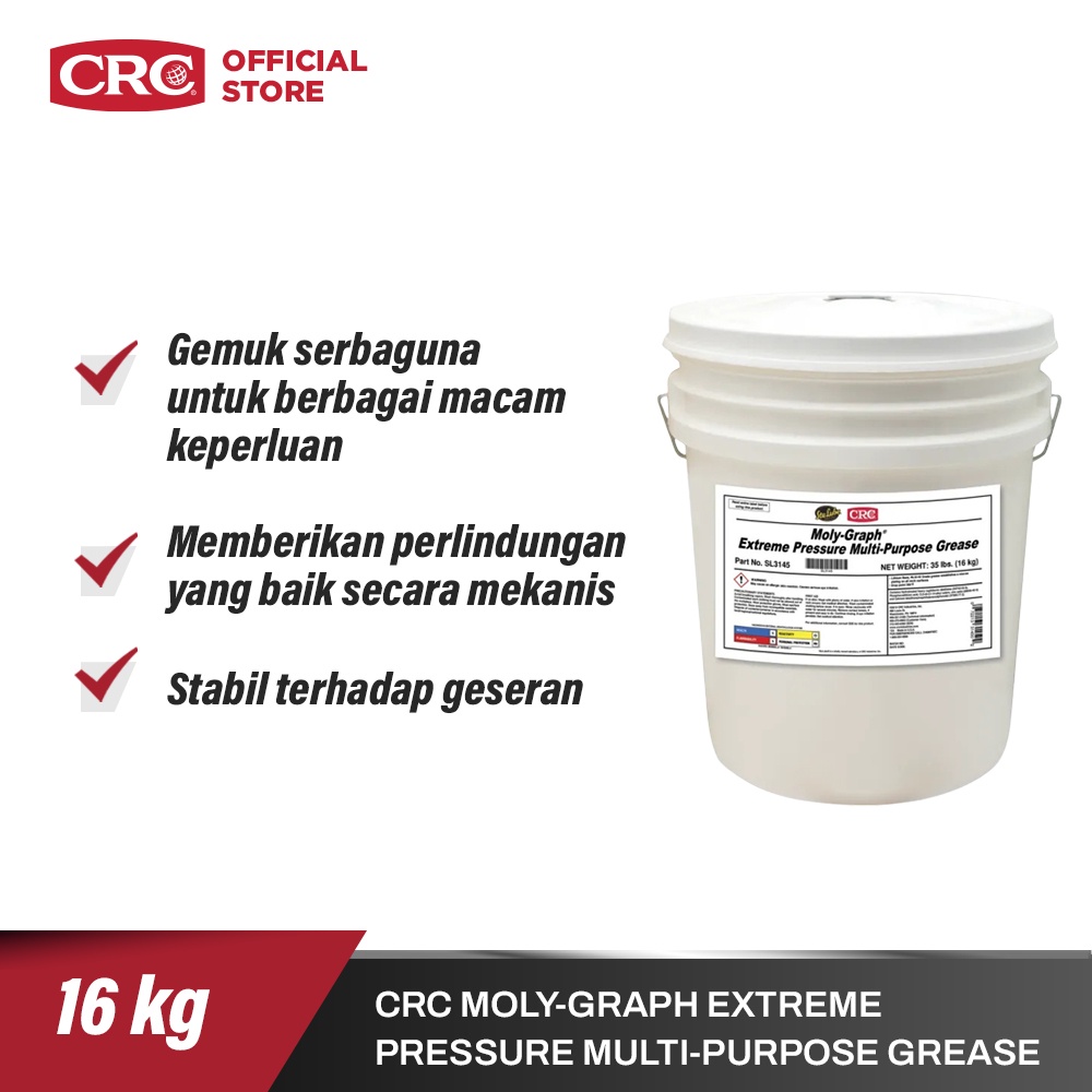 Jual CRC MOLYGRAPH EXTREME PRESSURE MULTIPURPOSE GREASE, 16 KG