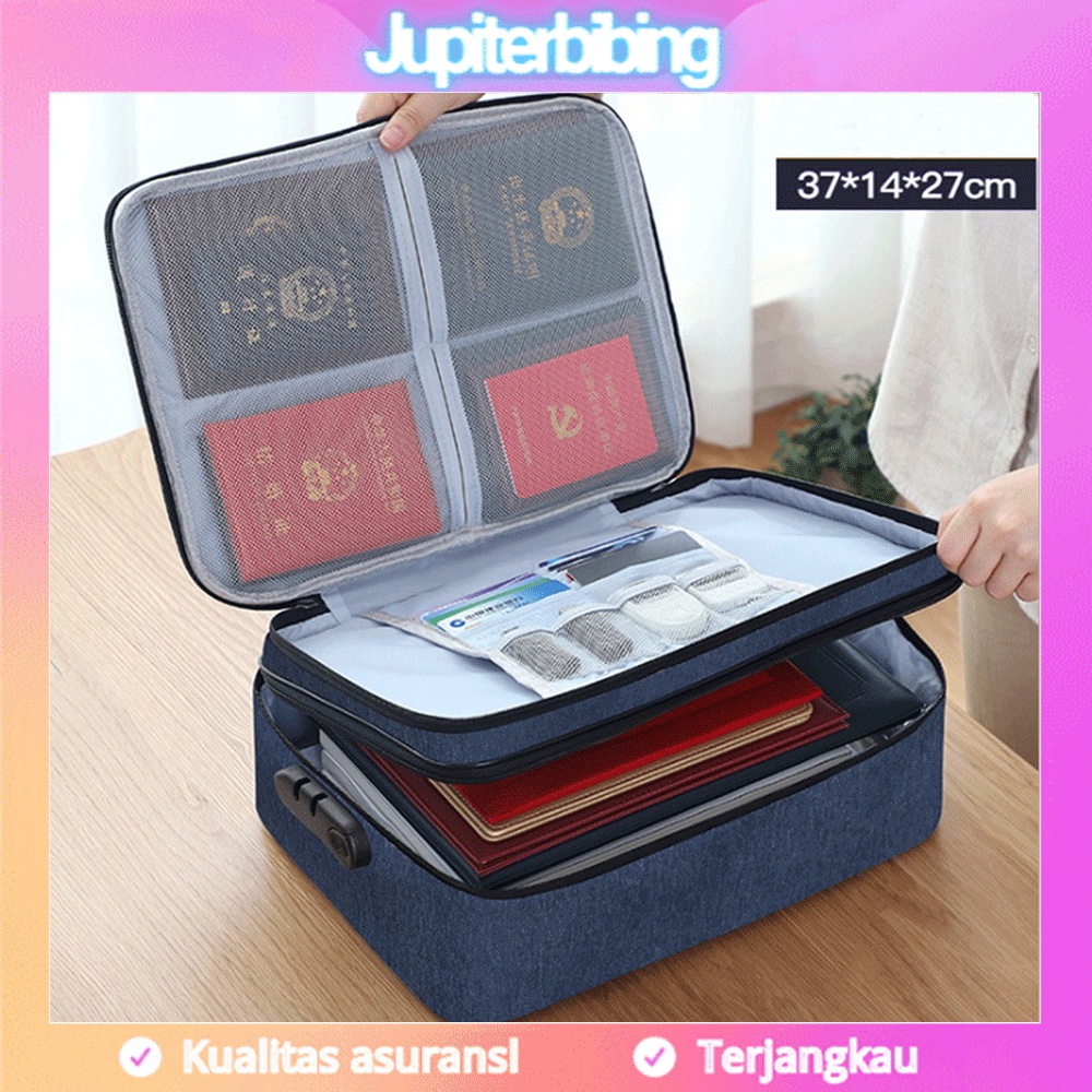 Jual Tas Dokumen Anti Air Password Travel Bag Penyimpanan Dokumen File ...
