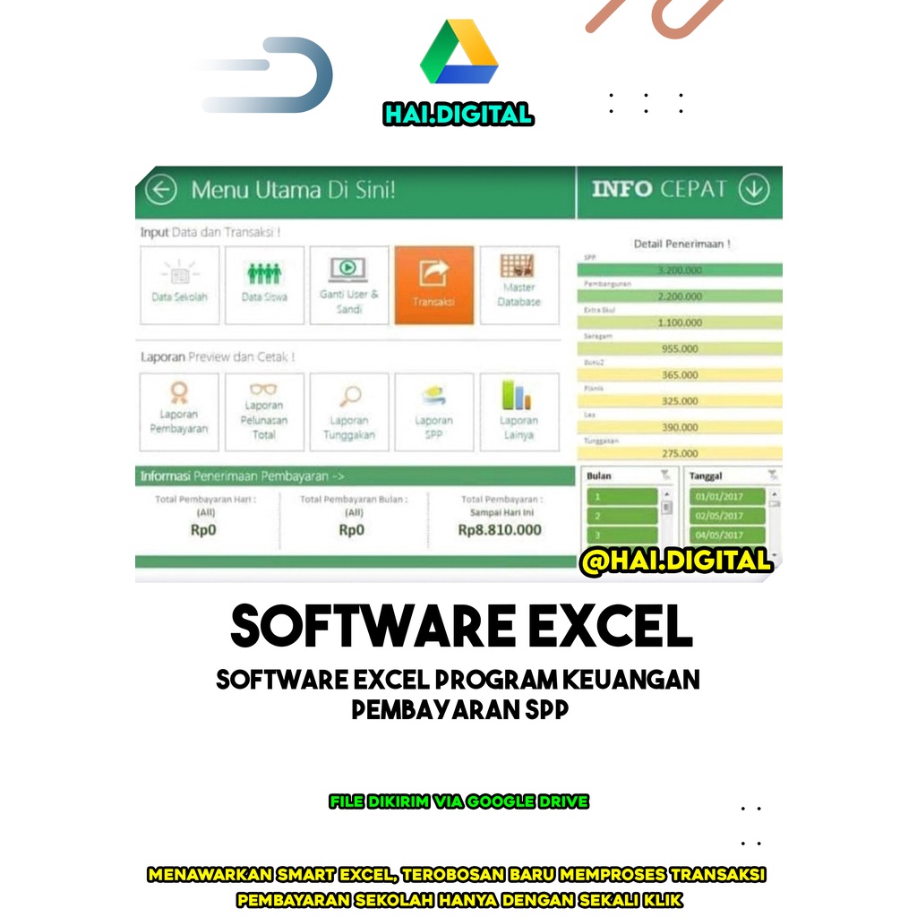 Jual Software Excel Program Keuangan Pembayaran SPP | Shopee Indonesia