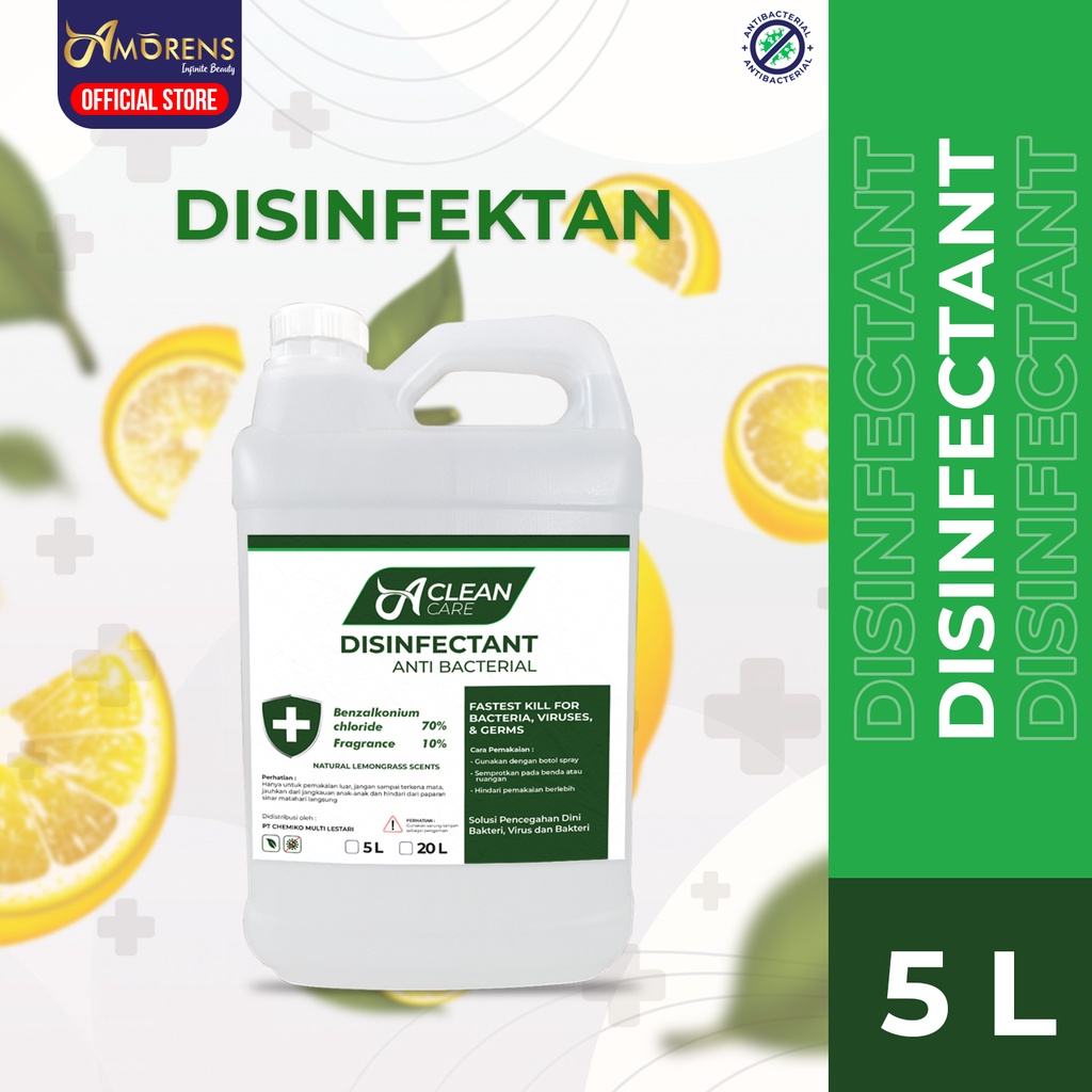 Jual AMORENS Disinfectant Antiseptik Cairan A Clean Care 5 Liter (Gojek ...