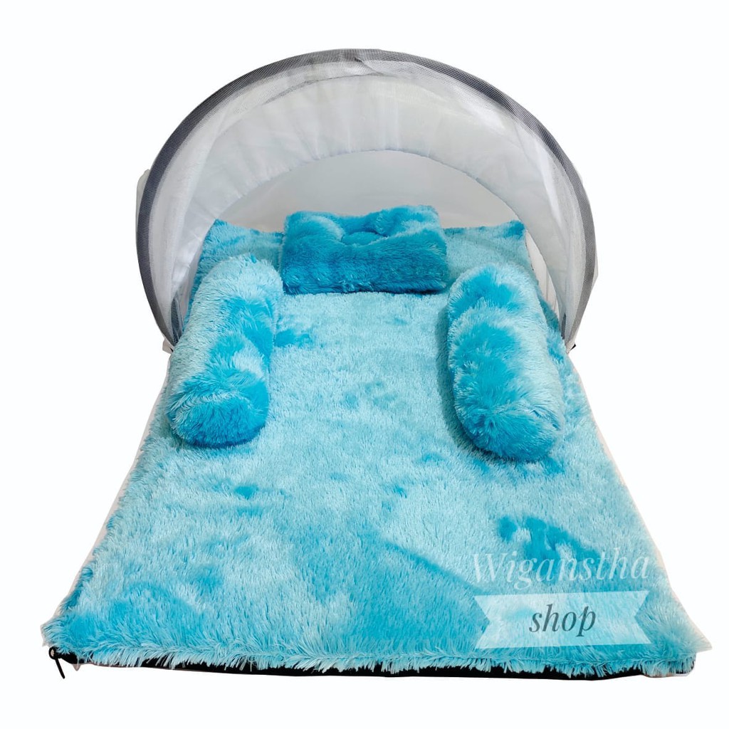 Jual KASUR BAYI 1 SET LENGKAP MATRAS KELAMBU/ KASUR BAYI BULU / KASUR