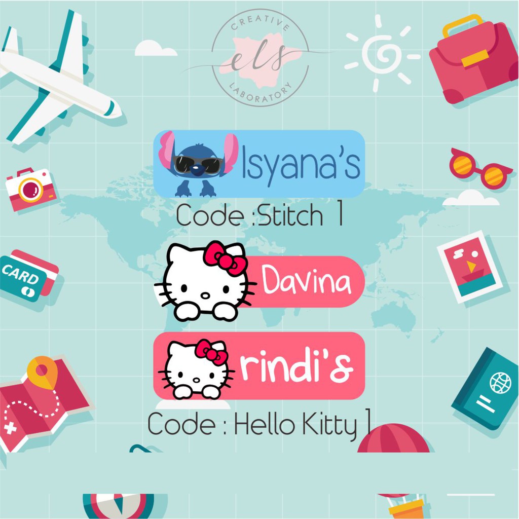 Jual stiker label nama custom waterproof anti air | Shopee Indonesia