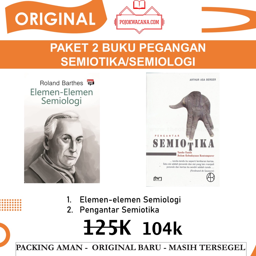 Jual Buku Original - Paket Buku Semiotika Semiologi - Elemen Elemen ...