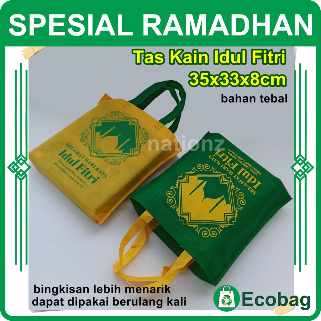 Tas idul fitri puasa ramadhan idulfitri tajil lebaran ketupat spunbond kantong souvenir 35x33x8