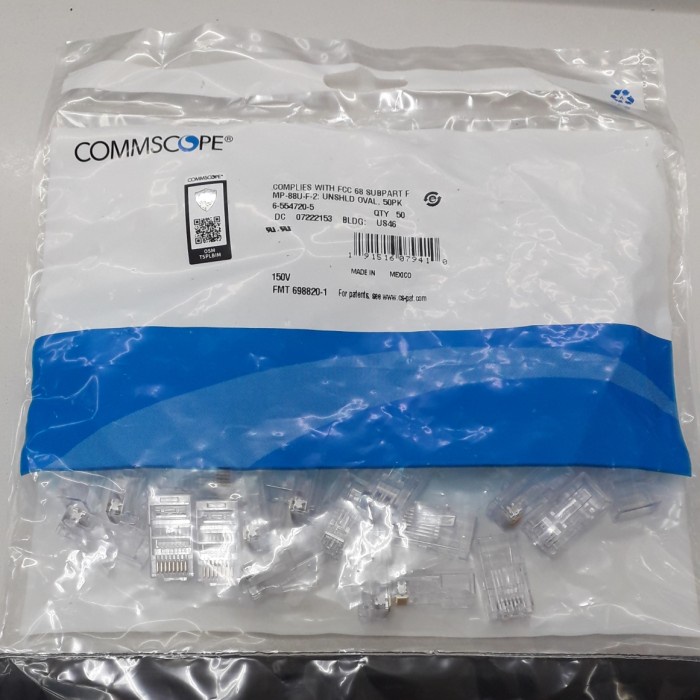 Jual COMMSCOPE RJ45 Cat5 Conektor AMP Rj45 Cat5e Isi 50 | Shopee Indonesia