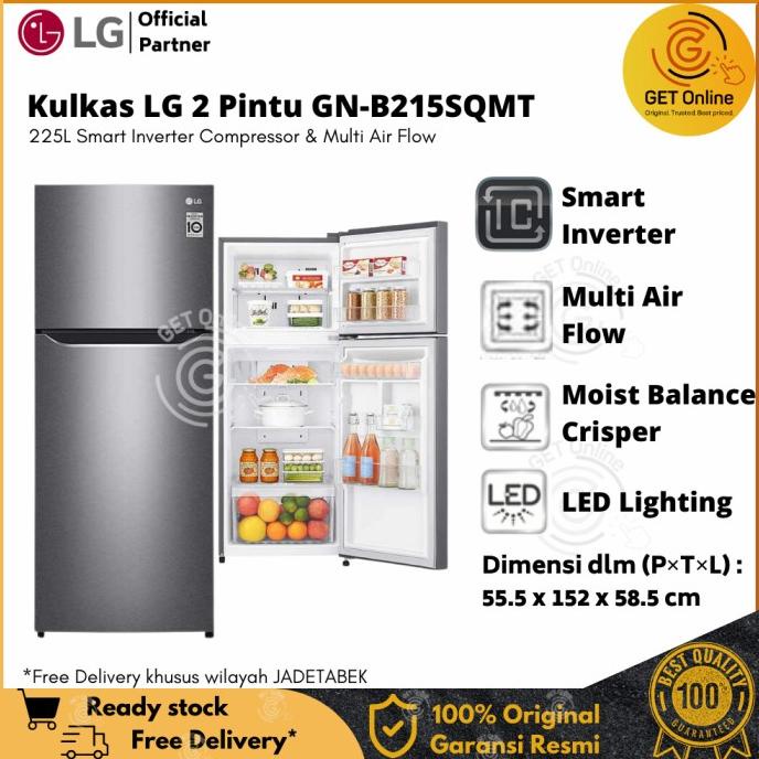 Jual LG GN-B215SQMT Kulkas 2 Pintu - Smart Inverter Compressor 225L ...