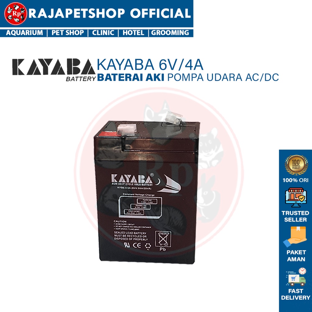 Jual ( SPARE PART ) AKI BATERAI KAYABA 6V 4A AIR PUMP POMPA UDARA AC DC ...