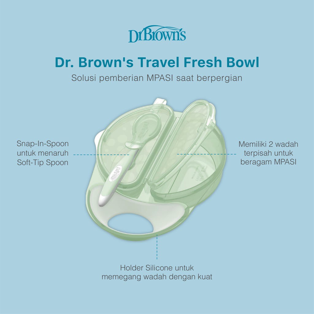 Jual Dr Brown - Travel Fresh™ Bowl & Spoon / wadah mpasi / mangkok ...