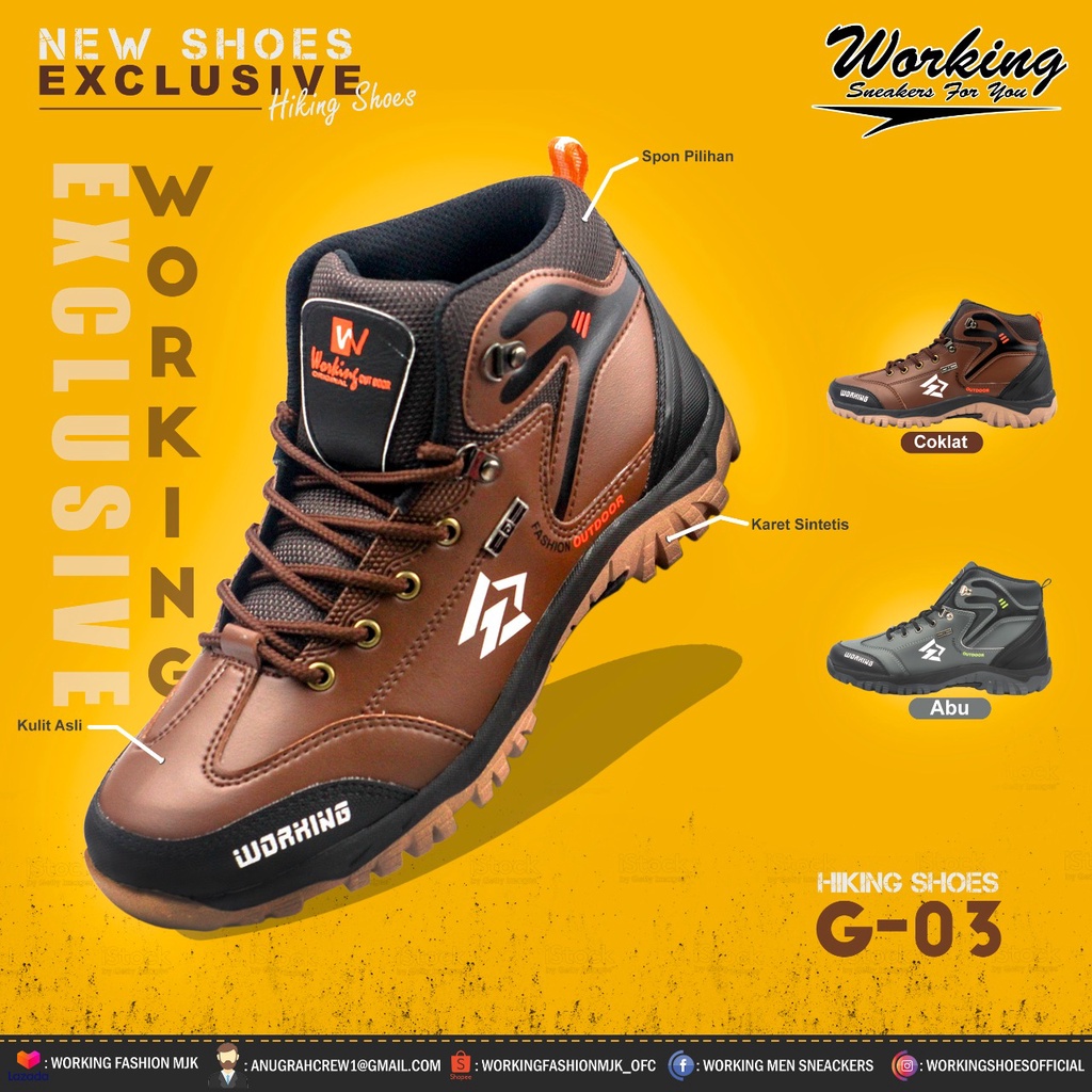 Jual Sepatu Boots Kulit Pria Original WORKIN…