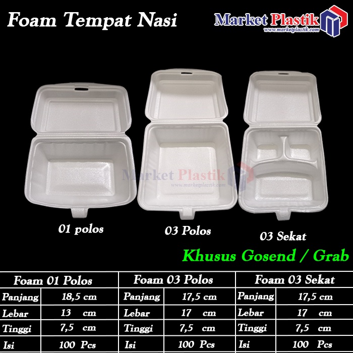 Jual Per pack styrofoam , gabus , foam kotak nasi Bubur besar GPS Lunch ...