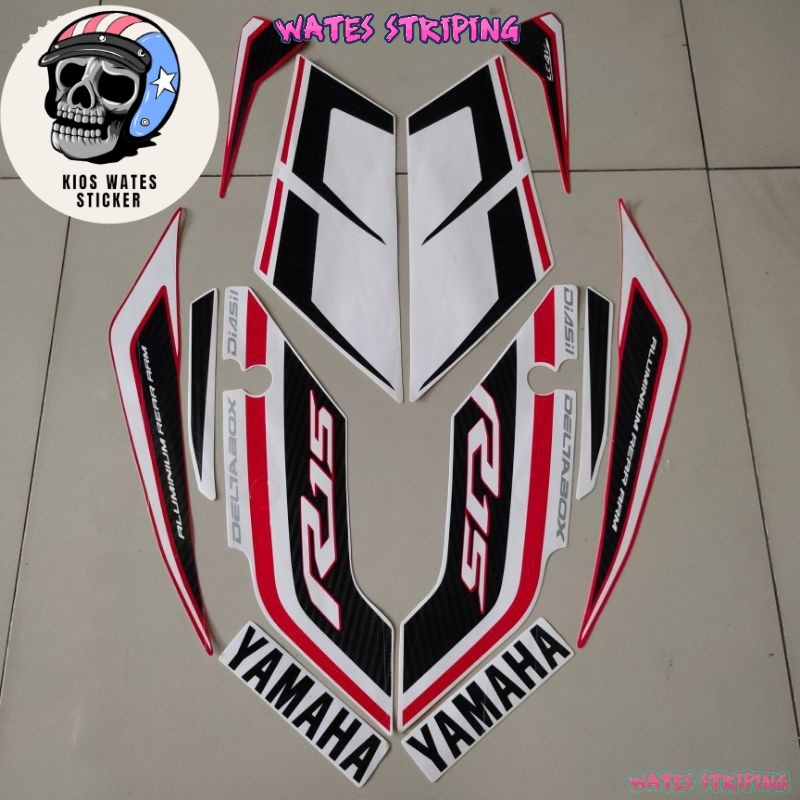 Jual Striping Decal Polet Sticker Yamaha R15 2015 merah putih Stiker ...
