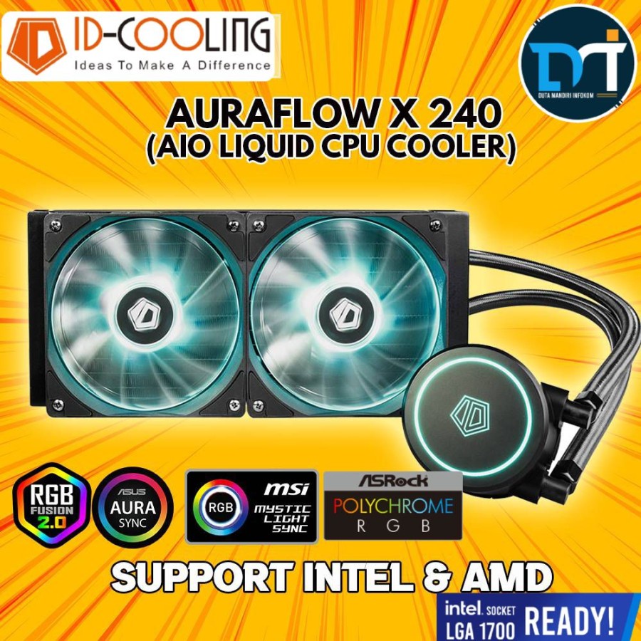 Jual id Cooling Auraflow X 240 RGB - AIO Liquid Cpu Cooler for Intel ...