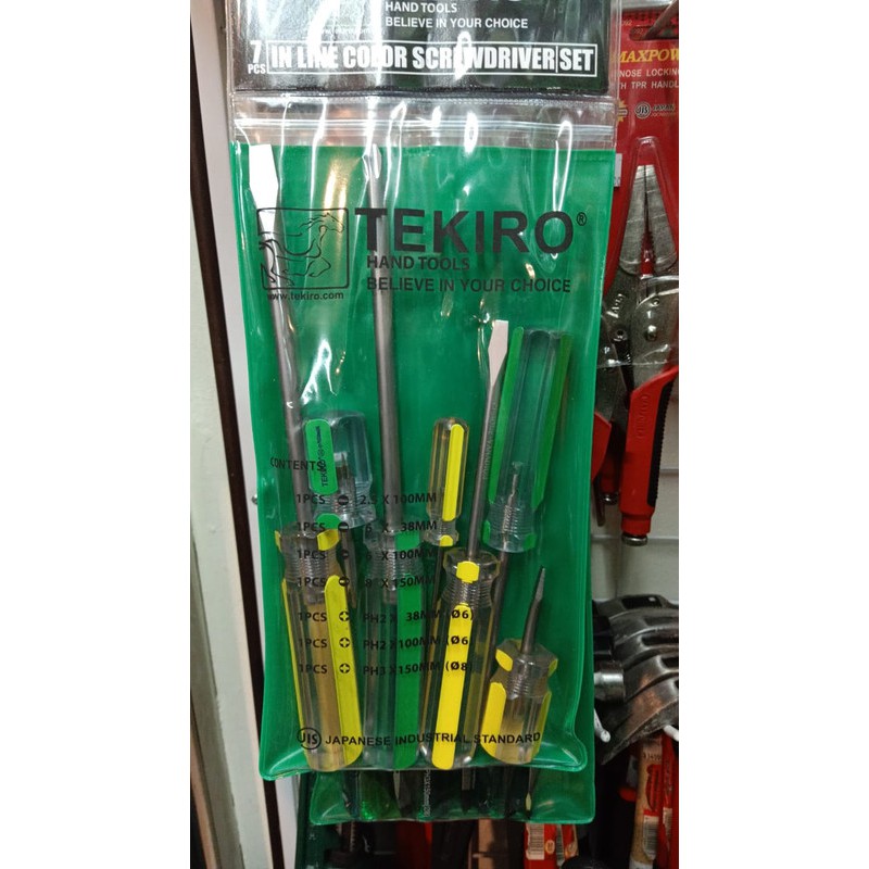 Jual Tekiro In Line Color Screwdriver Set 7pcs | Shopee Indonesia