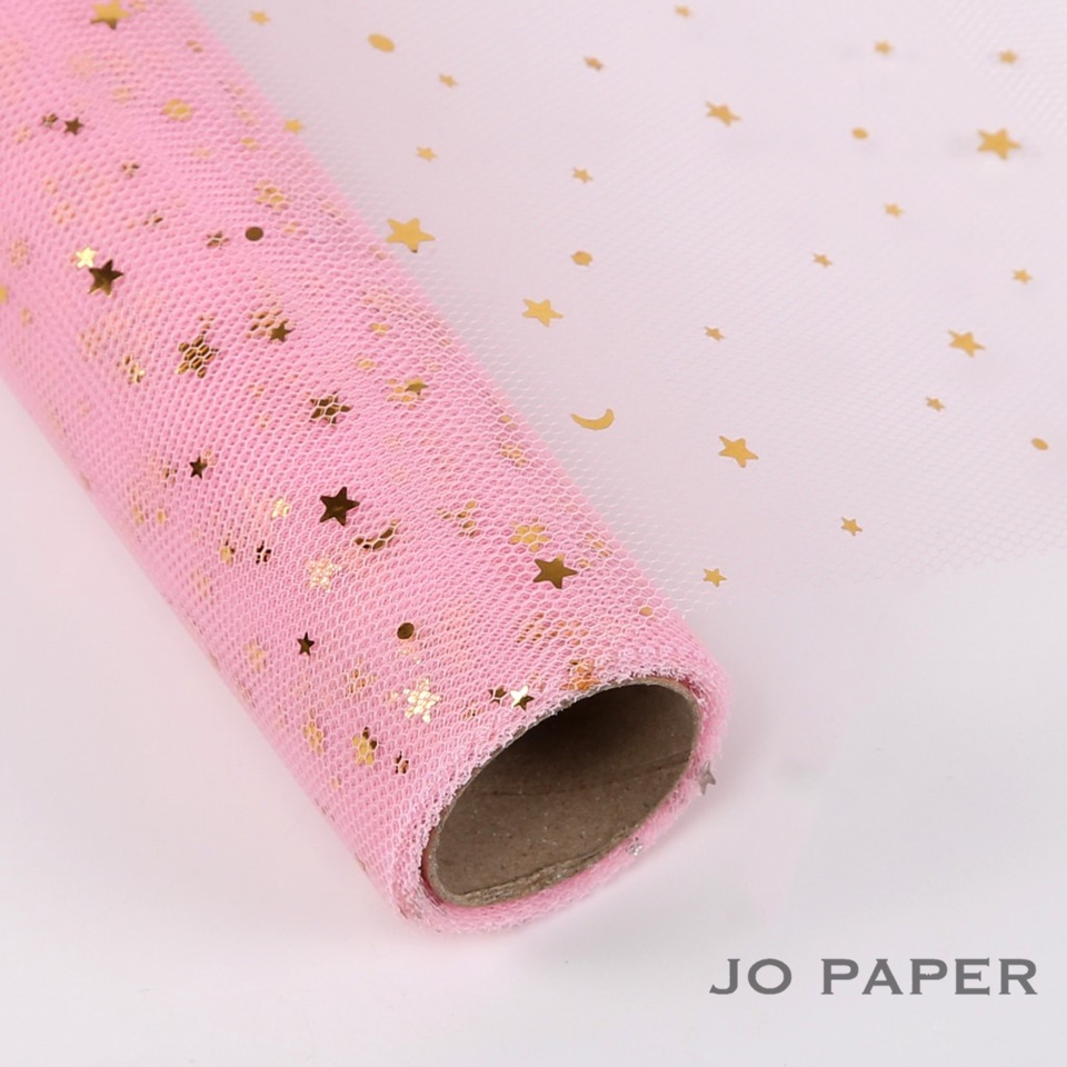 Jual Flower Wrapping Paper Motif Bulan Bintang / Mesh Roll / Kertas ...