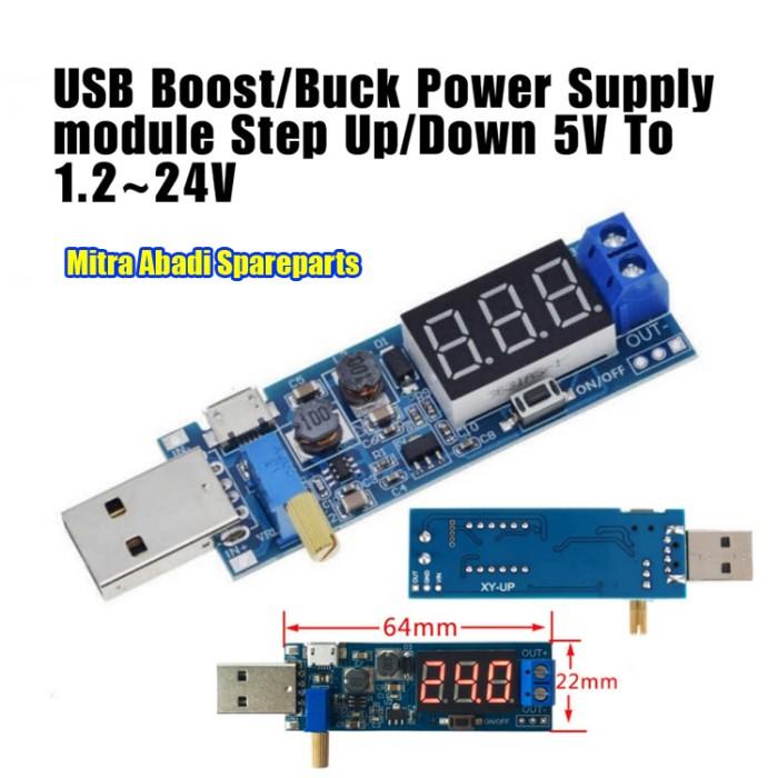 Jual USB BOOST BUCK Power Supply module STEP UP DOWN 5V To 1.2~24V ...