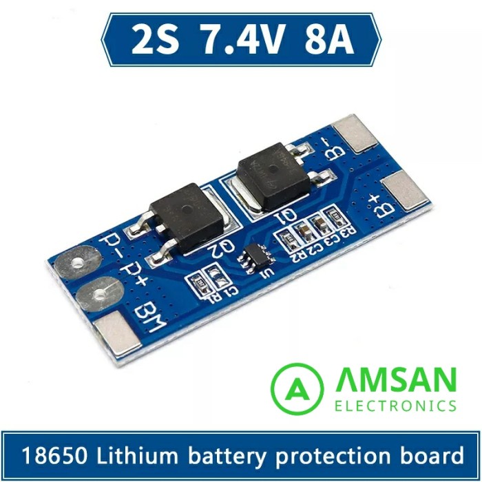 Jual BMS 2S 8A Max 15A 6.4V LiFePO4 7.4V Li-Ion 18650 Protection Board ...