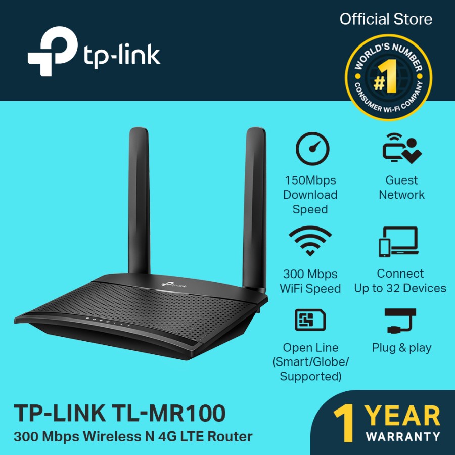 Jual Router Wifi Modem Wifi TPLink TL-MR100 4G 300Mbps UNLOCK All ...