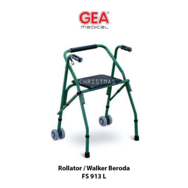 Jual Rollator Roda Walker Roda GEA Tempat Kursi Duduk Tongkat Jalan ...