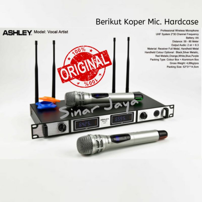 Jual Mic wireless ASHLEY Vocal Artist Microphone Receiver System