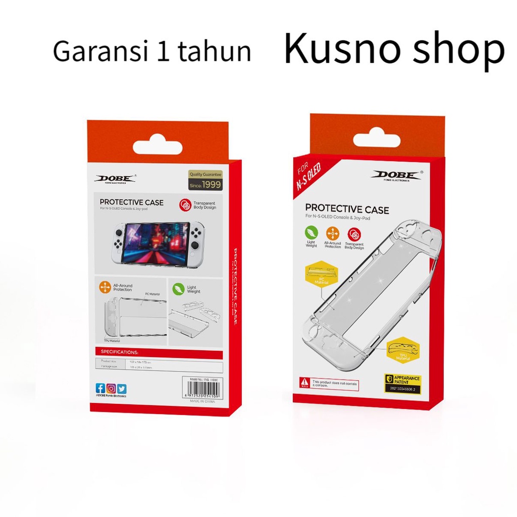 Jual DOBE Nintendo Switch OLED Case Casing Transparent Bening TNS-1133C ...