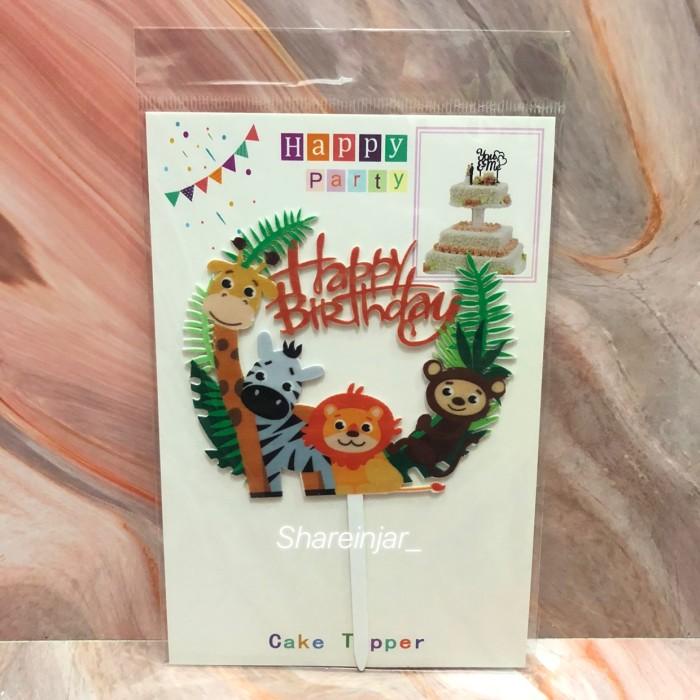 Jual Cake Topper Happy Birthday Zoo Animal Theme / Tema Binatang ...