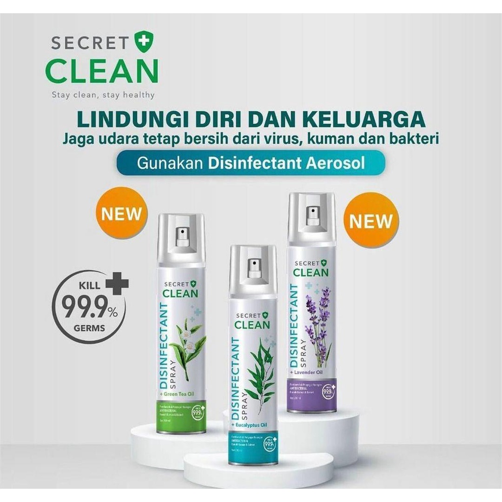 Jual Secret Clean Disinfectant Spray Aerosol All Variant 200ml | Shopee ...