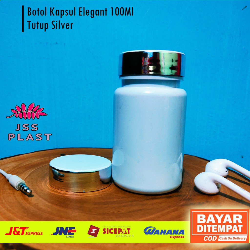 Jual Botol Kapsul Isi 30 / Botol Obat kapsul bulat bening 100 ml + Plug ...