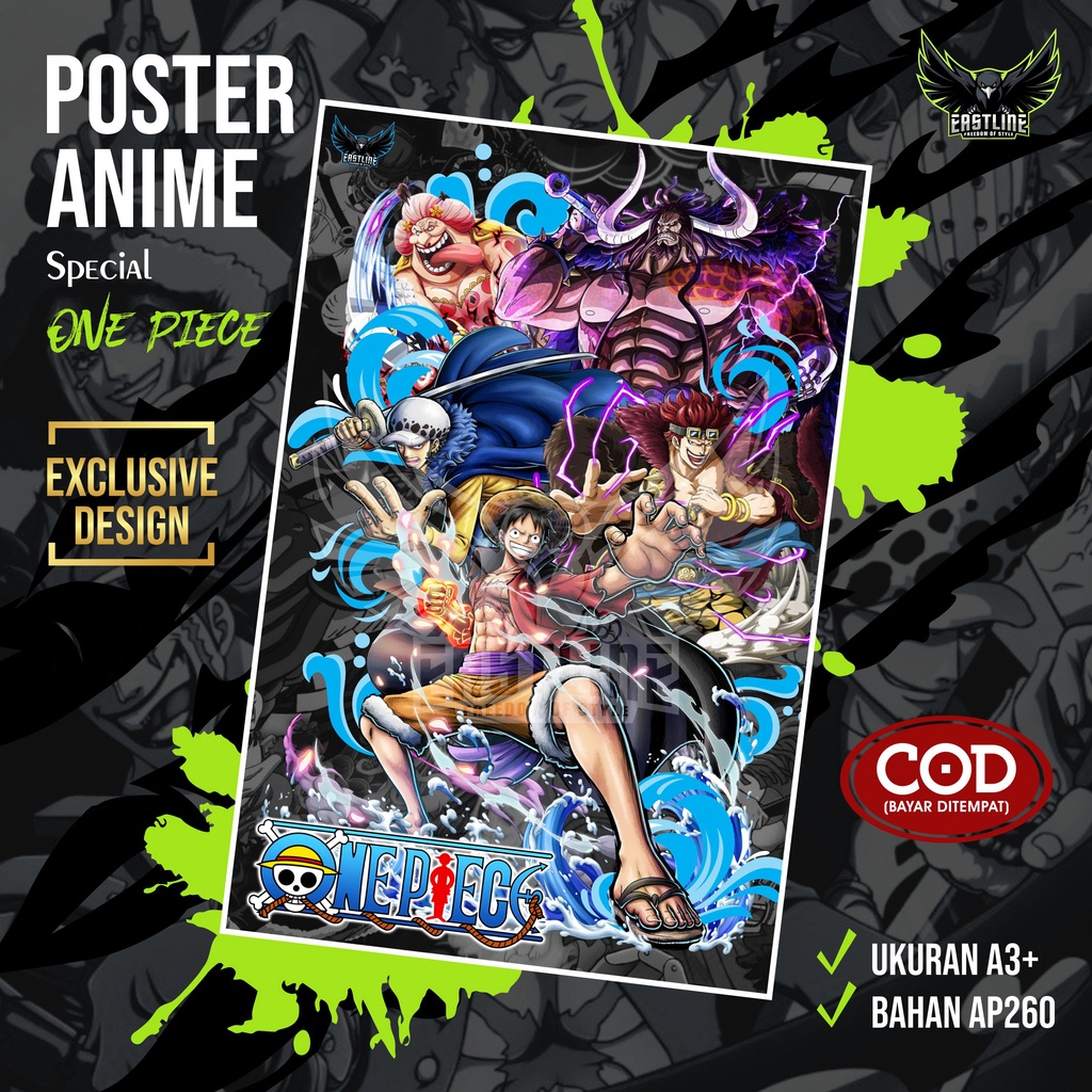 Jual Poster Hiasan Dinding Kamar Wall Decor Anime One Piece AP260