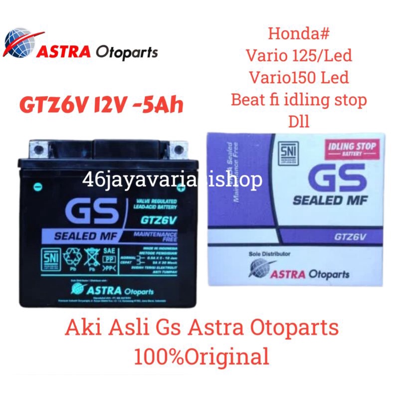 Jual AKI GS ASTRA VARIO 125/150 LED BEATFI IDLING STOP DLL AKI GS ASTRA