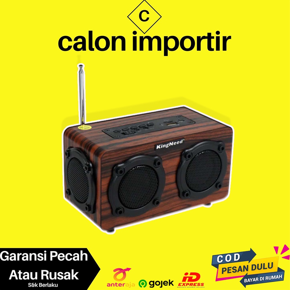 Jual Speaker FM Radio Wood Design Bluetooth Suara Bass Desain Elegan ...