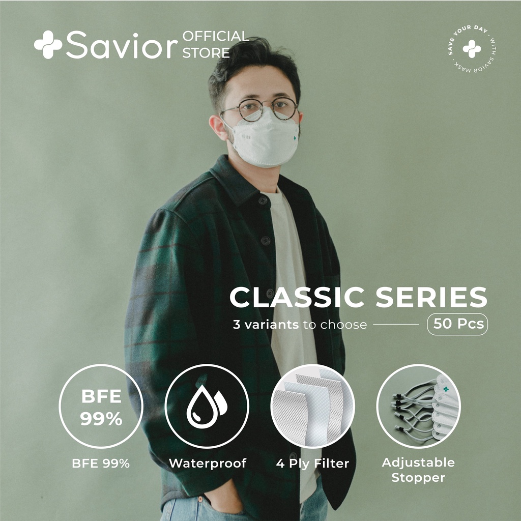 Jual Masker Medis - Savior Classic Series KF94 - 5 Box (50Pcs) | Shopee ...
