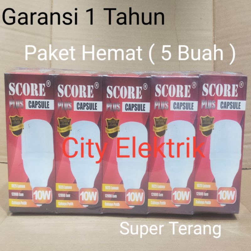 Jual Paket Murah 5 PC Lampu LED SCORE PLUS Capsule 10 Watt / Bergaransi ...