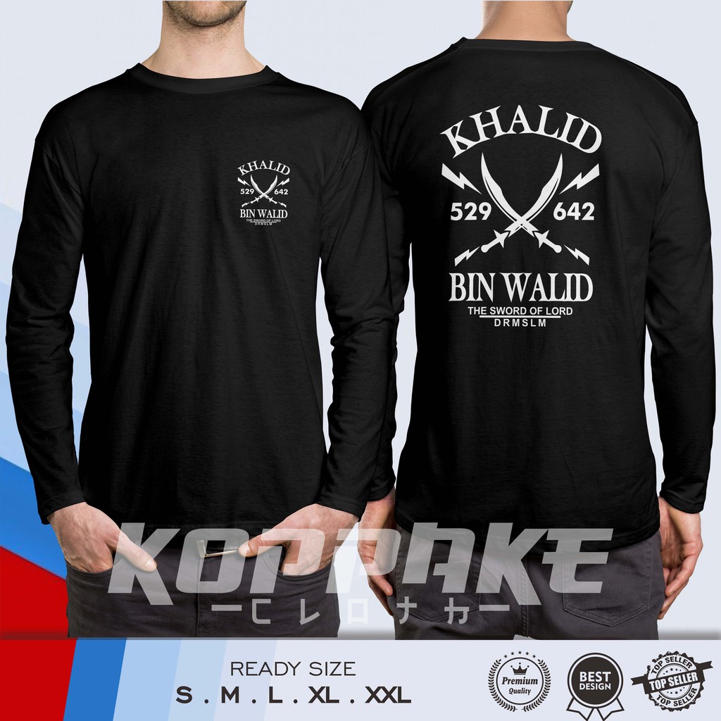 Jual Kaos Dakwah Khalid Bin Walid Sahabat Nabi Lengan Panjang Baju ...