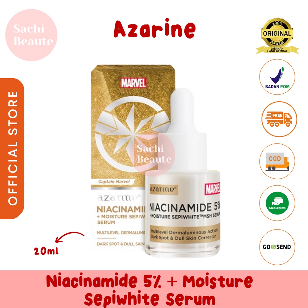 Jual Azarine Niacinamide 5% + Moisture Sepiwhite Serum 20ml | Shopee ...