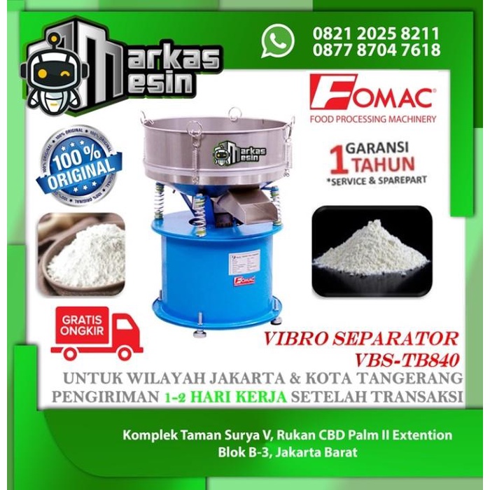 Jual Mesin Pengayak Tepung Vbs Tb Electric Vibro Seperator Fomac