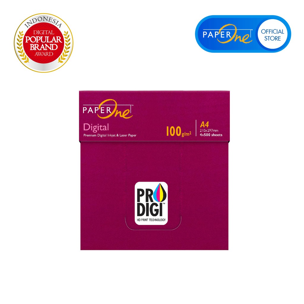 PaperOne Kertas A4 100gr Digital 1 Box (2000 lembar) Kertas HVS A4 Kertas Fotocopy (5)