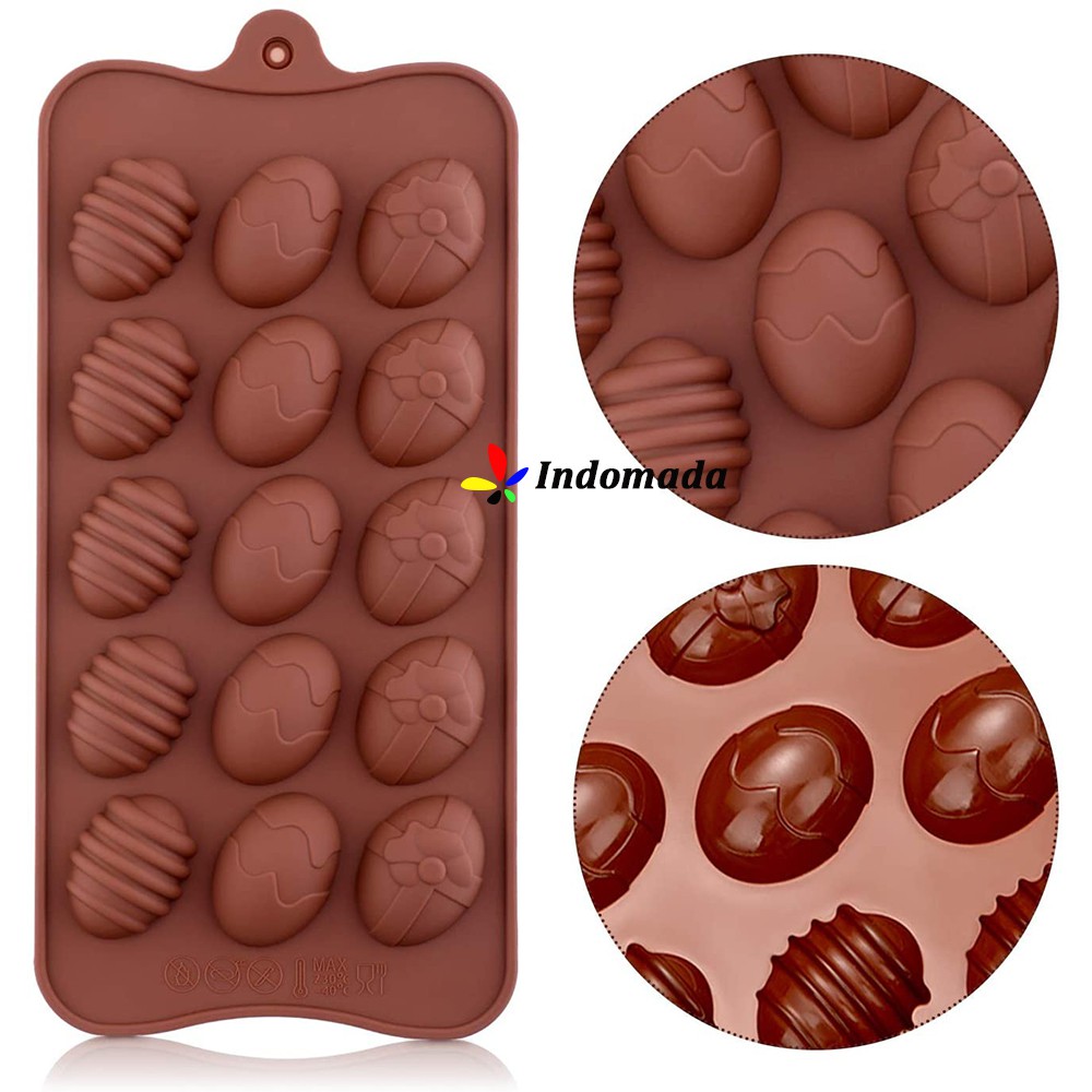Jual Indomada Cetakan Coklat Silikon Telur 15 Lubang 3 cm Paskah Easter ...