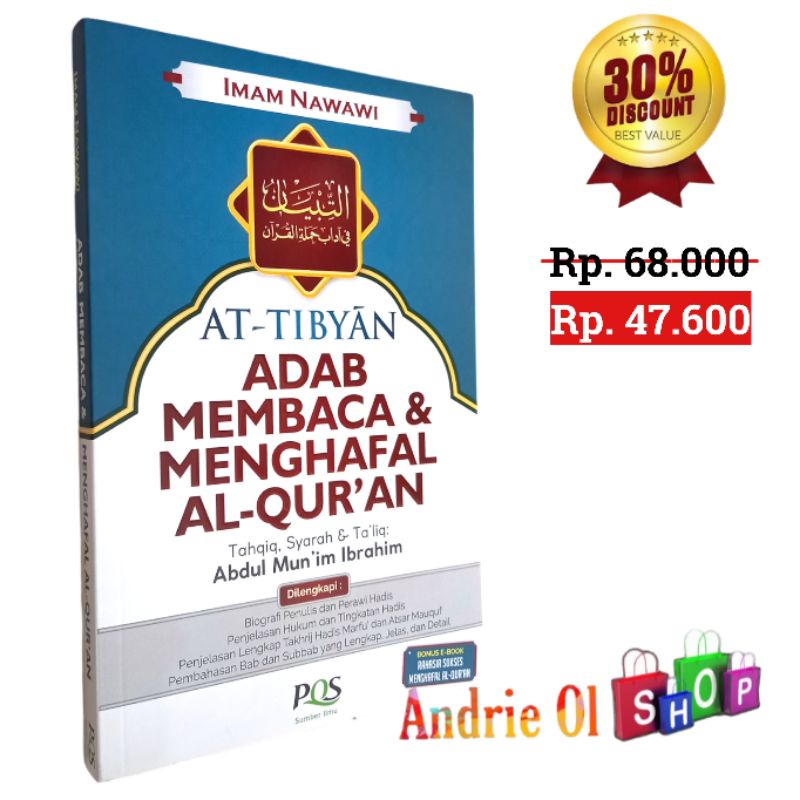 Jual At-Tibyan Adab Membaca & Menghafal Al-Quran - Imam Nawawi | PQS ...