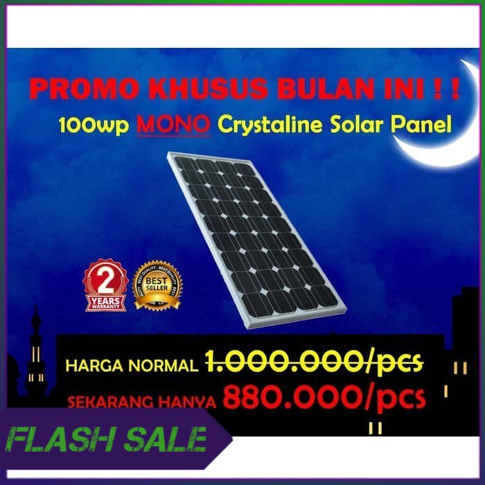Jual Solar Cell Panel Surya Mono Solar Panel 100 Wp Watt peak PROMO ...