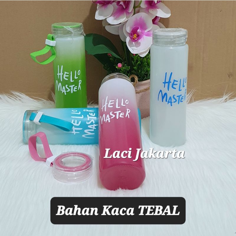 Jual Botol Minum Hello Master Kaca botol minum sekolah 420ml botol kaca ...